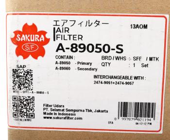 9 549 р. Фильтр воздушный DAEWOO Novus внешний,внутренний SAKURA SAKURA a89050s  с доставкой в г. Майкоп. Увеличить фотографию 7