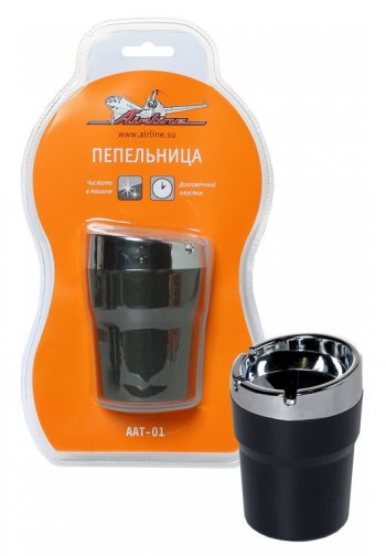 369 р. Пепельница автомобильная в штатное место чернаясеребро AIRLINE AIRLINE aat-01  с доставкой в г. Майкоп. Увеличить фотографию 2