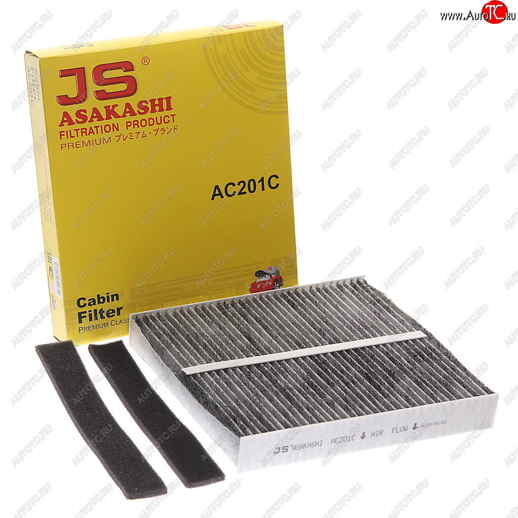 1 199 р. Фильтр воздушный салона NISSAN Almera (00-06),Primera (01-07),Murano (10-) угольный JS ASAKASHI JS ASAKASHI ac201c  с доставкой в г. Майкоп