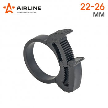24 р. Хомут 22-267 мм, силовой зубчатый замок, пластик (ПА66) черный AIRLINE AIRLINE adhc002  с доставкой в г. Майкоп. Увеличить фотографию 2