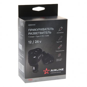 1 199 р. Разветвитель прикуривателя 1-но гнездовой 12V 2USB AIRLINE AIRLINE aebd033  с доставкой в г. Майкоп. Увеличить фотографию 3