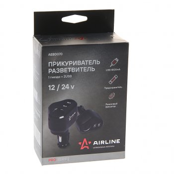 929 р. Разветвитель прикуривателя 1-но гнездовой 12V 2USB AIRLINE AIRLINE aebd070 AIRLINE aebd070  с доставкой в г. Майкоп. Увеличить фотографию 3