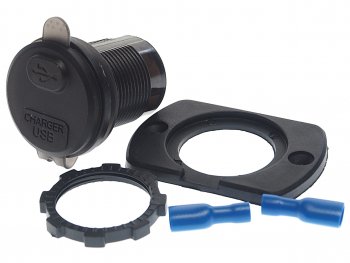 1 339 р. Розетка автомобильная встраиваемая влагозащищенная 12-24V 1 USB + 1 Type C (6.5V 3А + 5V 3А) AIRLINE AIRLINE aebj200  с доставкой в г. Майкоп. Увеличить фотографию 2