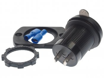 1 339 р. Розетка автомобильная встраиваемая влагозащищенная 12-24V 1 USB + 1 Type C (6.5V 3А + 5V 3А) AIRLINE AIRLINE aebj200  с доставкой в г. Майкоп. Увеличить фотографию 3