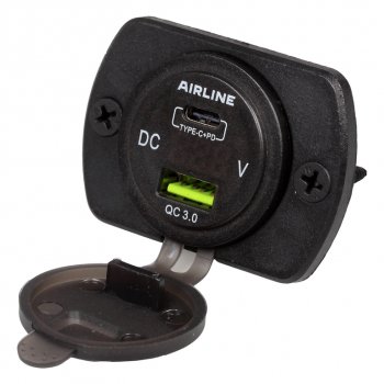 1 339 р. Розетка автомобильная встраиваемая влагозащищенная 12-24V 1 USB + 1 Type C (6.5V 3А + 5V 3А) AIRLINE AIRLINE aebj200  с доставкой в г. Майкоп. Увеличить фотографию 9