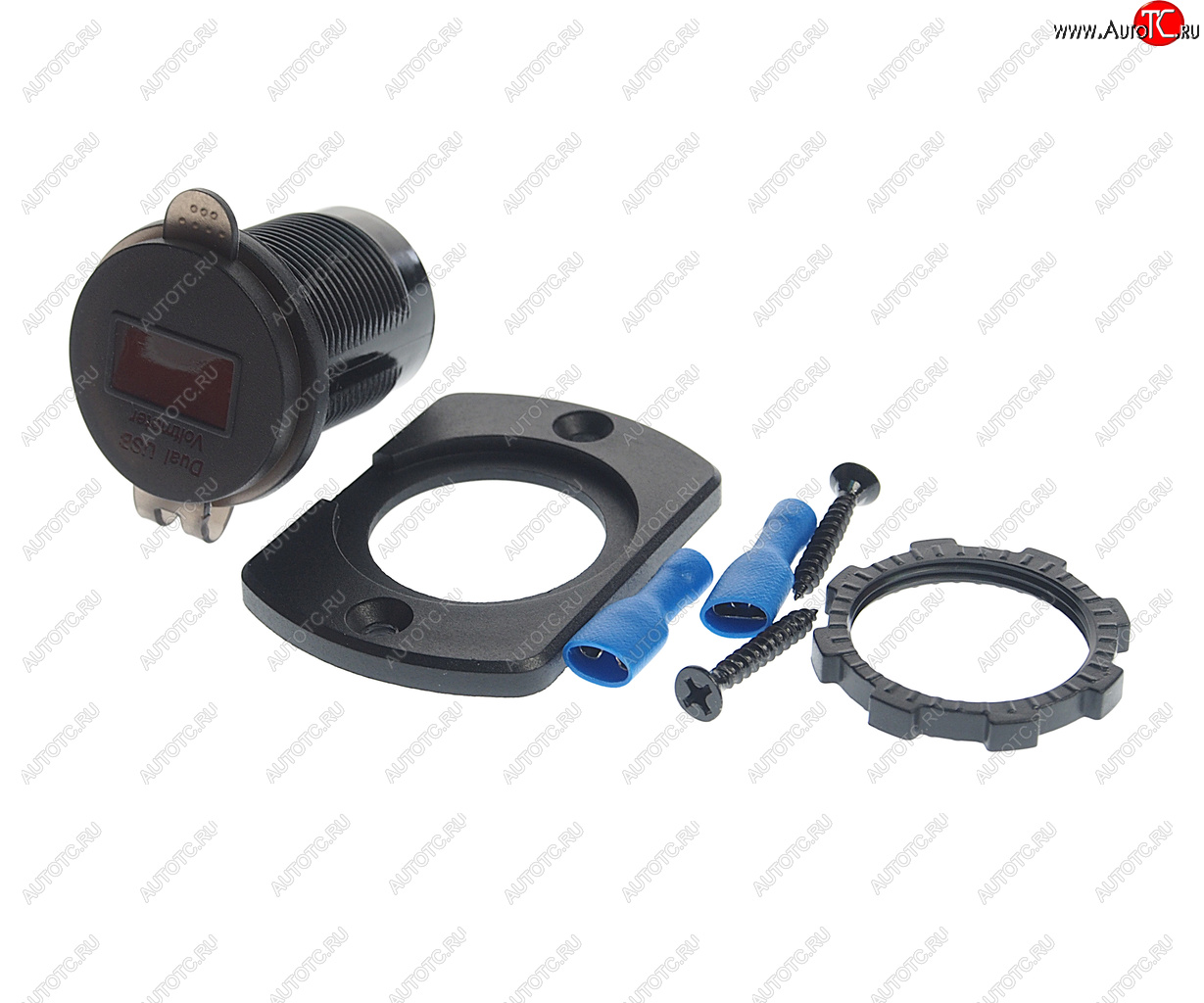 1 199 р. Розетка автомобильная встраиваемая влагозащищенная 12-24V 2USB (2.1A + 2.1A) AIRLINE AIRLINE aebj203  с доставкой в г. Майкоп