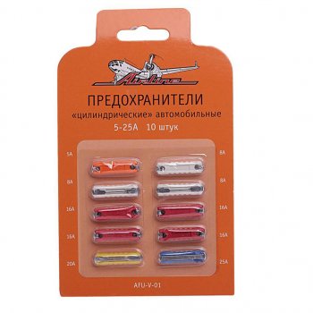 69 р. Предохранитель 5-25A цилиндрический набор AIRLINE AIRLINE afu-v-01  с доставкой в г. Майкоп. Увеличить фотографию 1