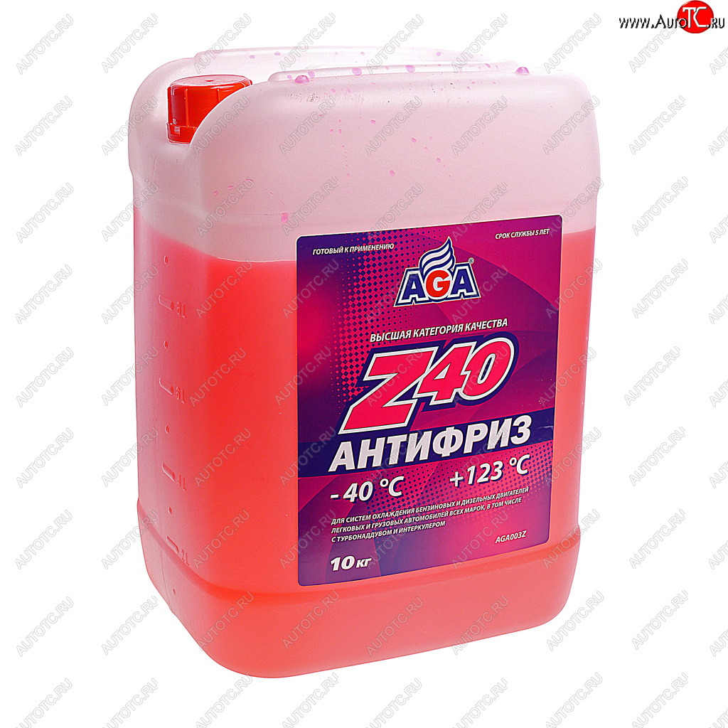 2 799 р. Антифриз красный -40C 10кг Antifreeze Z40 AGA AGA aga003z  с доставкой в г. Майкоп