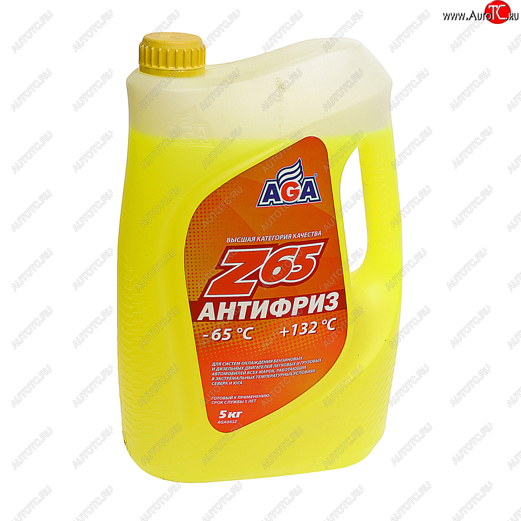 1 579 р. Антифриз желтый -65C 5л Antifreeze Z65 AGA AGA aga043z  с доставкой в г. Майкоп