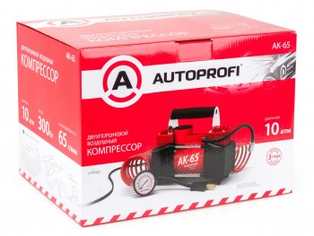 6 999 р. Компрессор автомобильный 65лмин. 10 атм. 12V 300W (поршневой, 2-х цилиндровый, сумка) AUTOPROFI AUTOPROFI ak-65  с доставкой в г. Майкоп. Увеличить фотографию 3