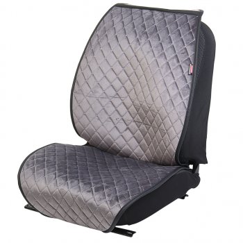 2 499 р. Накидка на сиденье алькантара стеганая серая (4 предм.) (2шт.) Alcantara Luxe PREMIER PREMIER all140  с доставкой в г. Майкоп. Увеличить фотографию 1