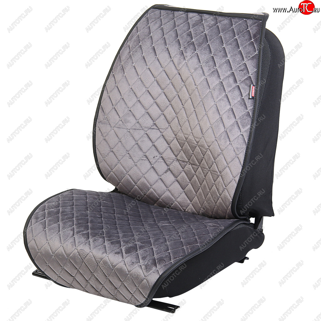 2 499 р. Накидка на сиденье алькантара стеганая серая (4 предм.) (2шт.) Alcantara Luxe PREMIER PREMIER all140  с доставкой в г. Майкоп