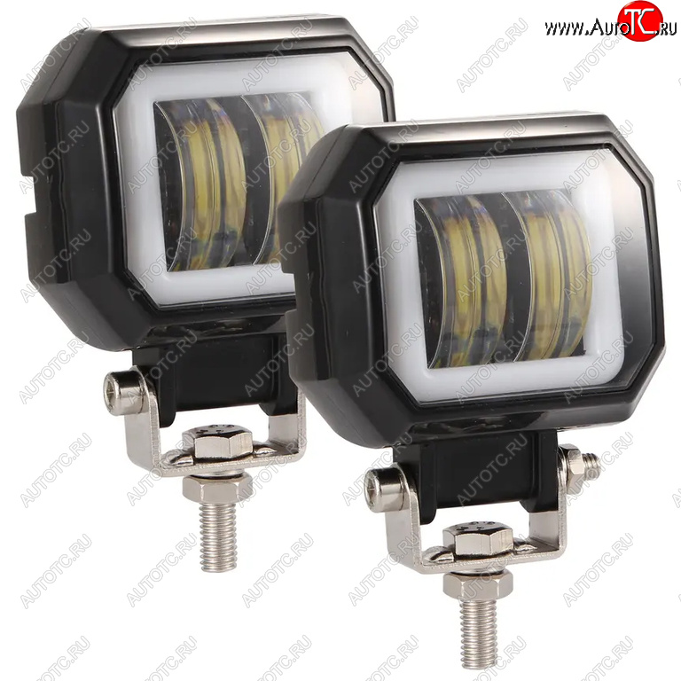 2 199 р. Фара рабочего света 74x65x55мм 20Вт с ДХО (к-т 2шт.) IP67 Allroad LUMEN LUMEN alr-af20ws  с доставкой в г. Майкоп