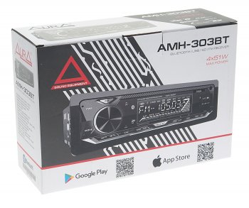 2 789 р. Магнитола автомобильная 1DIN AURA AURA amh-303bt AURA amh-303bt  с доставкой в г. Майкоп. Увеличить фотографию 4