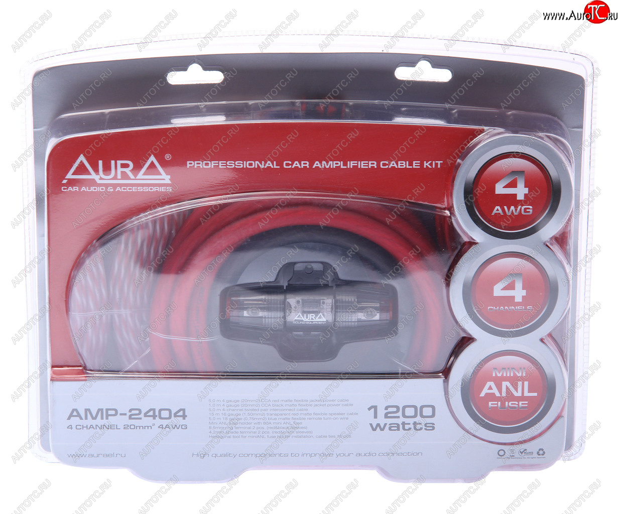 3 899 р. Набор для установки усилителя AURA AURA amp-2404  с доставкой в г. Майкоп