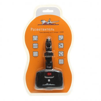 919 р. Разветвитель прикуривателя 2-х гнездовой 12V 2USB AIRLINE AIRLINE asp-2tu-08  с доставкой в г. Майкоп. Увеличить фотографию 1