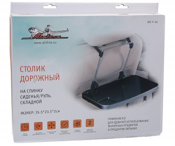 1 079 р. Столик в салон автомобиля многофункциональный на руль 35.5х23.5х2см черный AIRLINE AIRLINE atc-f-02  с доставкой в г. Майкоп. Увеличить фотографию 3