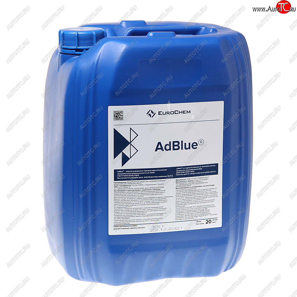 1 089 р. Жидкость адсорбирующая ADBLUE SCR 20л ЕВРОХИМ ЕВРОХИМ aus3220  с доставкой в г. Майкоп