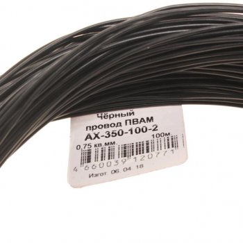 2 699 р. Провод монтажный ПВАМ 100м (сечение 0.75 кв.мм) черный CARGEN CARGEN ax3501002  с доставкой в г. Майкоп. Увеличить фотографию 2