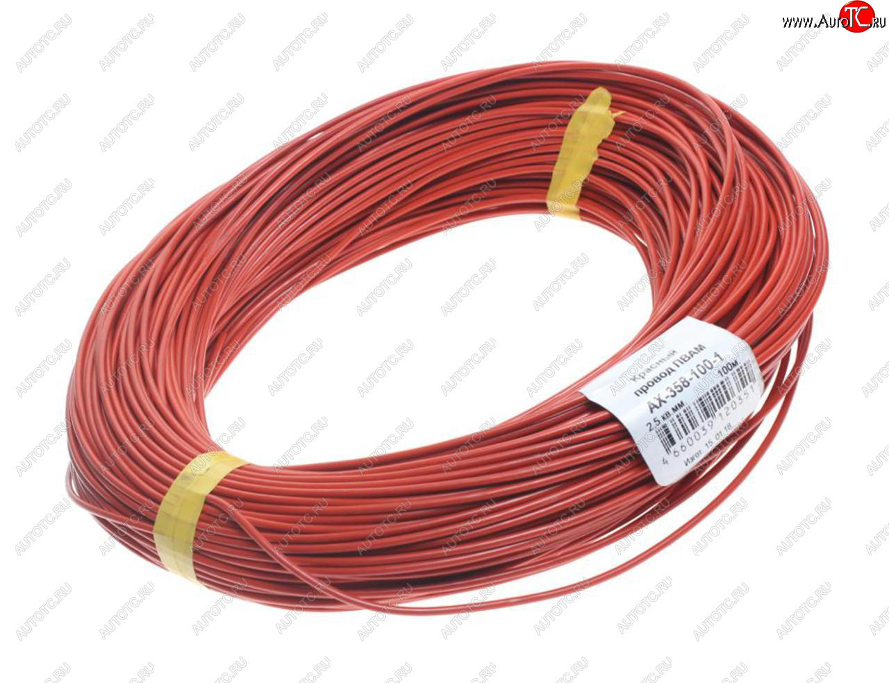 6 099 р. Провод монтажный ПВАМ 100м (сечение 2.5 кв.мм) красный CARGEN CARGEN ax3581001  с доставкой в г. Майкоп