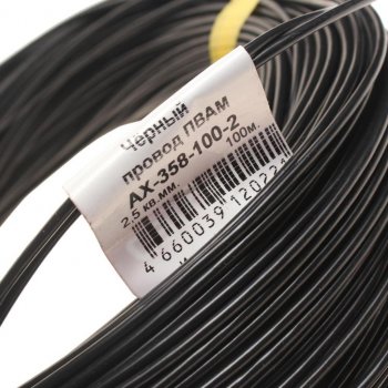 5 999 р. Провод монтажный ПВАМ 100м (сечение 2.5 кв.мм) черный CARGEN CARGEN ax3581002  с доставкой в г. Майкоп. Увеличить фотографию 2