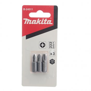 161 р. Набор бит 1/4 PH1, PH2, PH3 25мм 3 предмета в блистере MAKITA MAKITA b-24511 MAKITA b-24511  с доставкой в г. Майкоп. Увеличить фотографию 1