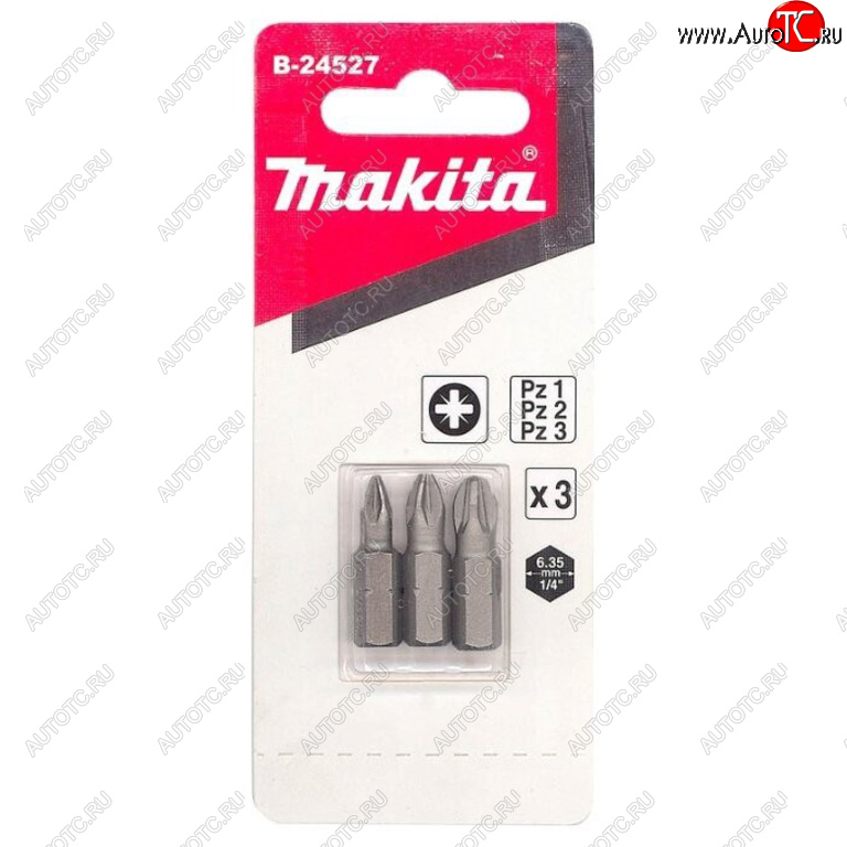 161 р. Набор бит 14 PZ1, PZ2, PZ3 25мм 3 предмета в блистере MAKITA MAKITA b-24527  с доставкой в г. Майкоп