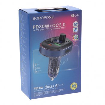 1 599 р. Устройство зарядное в прикуриватель с трансмиттером (bluetooth,hands free) черное BOROFONE BOROFONE bc47 dark blue  с доставкой в г. Майкоп. Увеличить фотографию 4