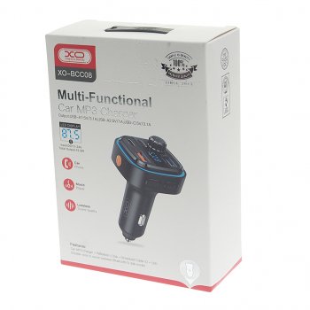 969 р. Устройство зарядное в прикуриватель с трансмиттером (bluetooth,hands free) черное XO XO bcc08 black  с доставкой в г. Майкоп. Увеличить фотографию 3