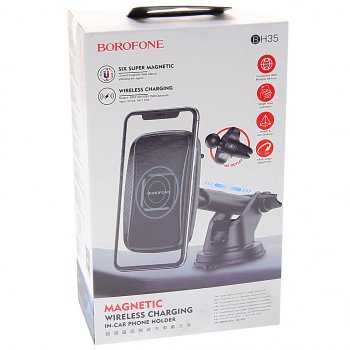 1 759 р. Держатель телефона с беспроводной зарядкой BOROFONE BOROFONE bh35 black  с доставкой в г. Майкоп. Увеличить фотографию 3