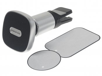 689 р. Держатель телефона на дефлектор магнитный черный BOROFONE BOROFONE bh44 black silver  с доставкой в г. Майкоп. Увеличить фотографию 2