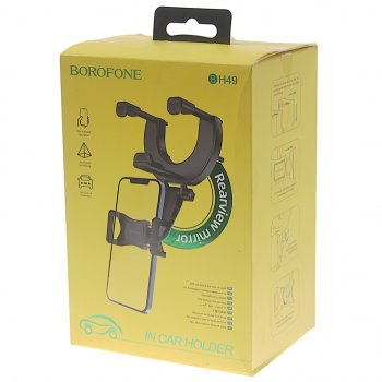 419 р. Держатель телефона на зеркало черный BOROFONE BOROFONE bh49 black  с доставкой в г. Майкоп. Увеличить фотографию 4
