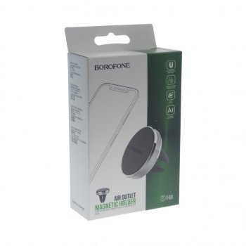 220 р. Держатель телефона на дефлектор магнитный серебристый BOROFONE BOROFONE bh8 silver  с доставкой в г. Майкоп. Увеличить фотографию 3
