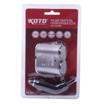 899 р. Разветвитель прикуривателя 2-х гнездовой 12V KOTO KOTO bms-002  с доставкой в г. Майкоп. Увеличить фотографию 1