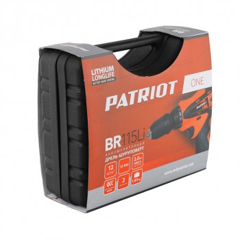 5 799 р. Дрель-шуруповерт аккумуляторный 12.0В 2.0Ач (2АКБ Li-Ion,кейс) PATRIOT PATRIOT br 115li  с доставкой в г. Майкоп. Увеличить фотографию 10