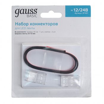 112 р. Коннектор для светодиодной ленты GAUSS GAUSS bt401  с доставкой в г. Майкоп. Увеличить фотографию 1