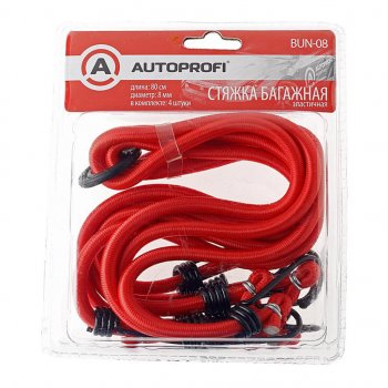 499 р. Жгут крепления груза эластичный 0.8м (4шт.) AUTOPROFI AUTOPROFI bun-08  с доставкой в г. Майкоп. Увеличить фотографию 1