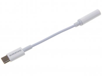299 р. Переходник USB Type C на jack 3.5 белый BOROFONE BOROFONE bv13 white  с доставкой в г. Майкоп. Увеличить фотографию 1