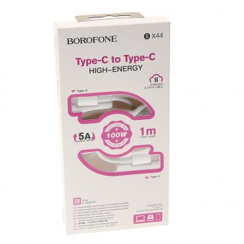 399 р. Кабель USB Type C-USB Type C 1м белый BOROFONE BOROFONE bx44 white BOROFONE bx44 white  с доставкой в г. Майкоп. Увеличить фотографию 2