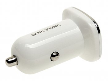 200 р. Устройство зарядное в прикуриватель 2USB 12V белое BOROFONE BOROFONE bz12  с доставкой в г. Майкоп. Увеличить фотографию 2