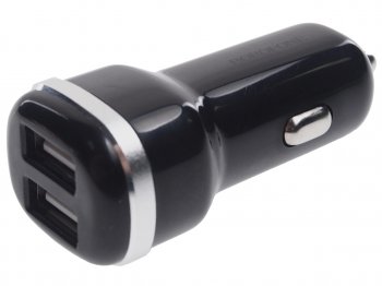 299 р. Устройство зарядное в прикуриватель 2USB 12V черное BOROFONE BOROFONE bz13 black  с доставкой в г. Майкоп. Увеличить фотографию 1
