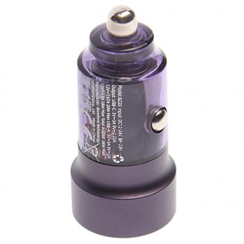 619 р. Устройство зарядное в прикуриватель 1USB + 1 Type C 12V BOROFONE BOROFONE bz20 transparent purple  с доставкой в г. Майкоп. Увеличить фотографию 2