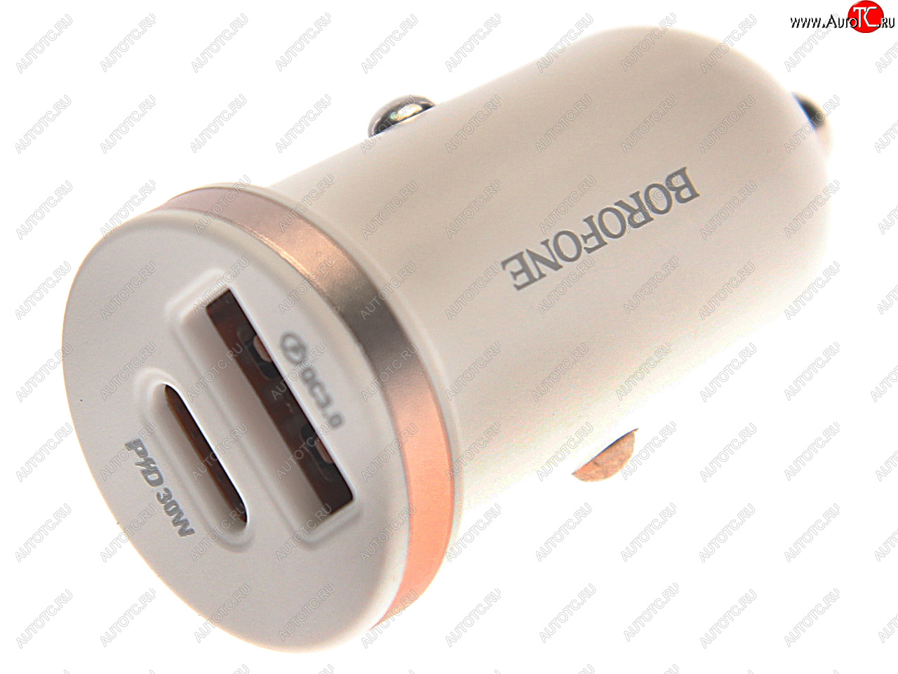 389 р. Устройство зарядное в прикуриватель 1USB + 1 Type C 12V BOROFONE BOROFONE bz22 white  с доставкой в г. Майкоп