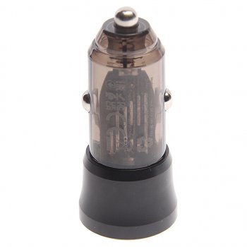 216 р. Устройство зарядное в прикуриватель 1USB 12V BOROFONE BOROFONE bz23 transparent black  с доставкой в г. Майкоп. Увеличить фотографию 2
