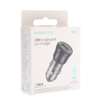 216 р. Устройство зарядное в прикуриватель 1USB 12V BOROFONE BOROFONE bz23 transparent black  с доставкой в г. Майкоп. Увеличить фотографию 3