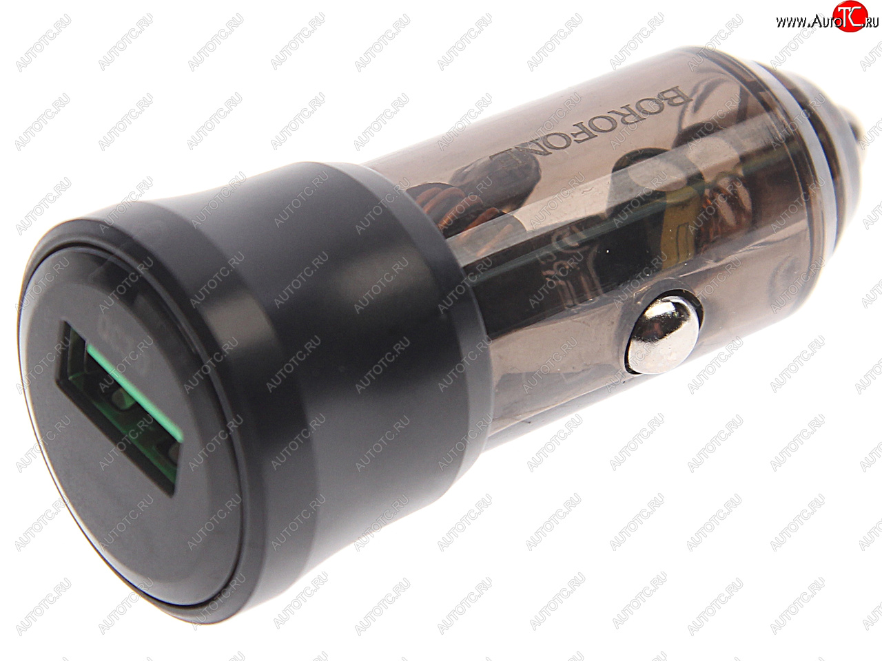 216 р. Устройство зарядное в прикуриватель 1USB 12V BOROFONE BOROFONE bz23 transparent black  с доставкой в г. Майкоп