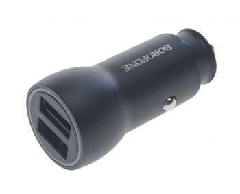 569 р. Устройство зарядное в прикуриватель 2USB 12-24V 3.1A черный BOROFONE BOROFONE bz9 black  с доставкой в г. Майкоп. Увеличить фотографию 1