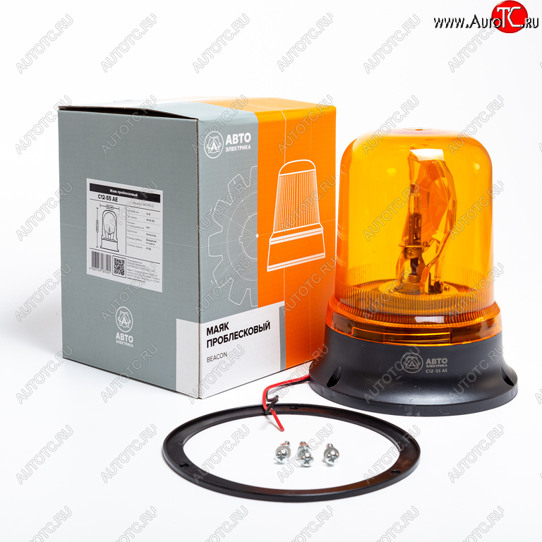 1 139 р. Маяк проблесковый 12V стационарный (лампа Н1) желтый AVTOELECTRICA AVTOELECTRICA c12-55 ае  с доставкой в г. Майкоп