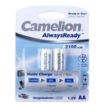 779 р. Батарейка AA HR6 1.2V аккумулятор Ni-MH 2100mAh блистер (2шт.) CAMELION CAMELION c-210aakcбл  с доставкой в г. Майкоп. Увеличить фотографию 1