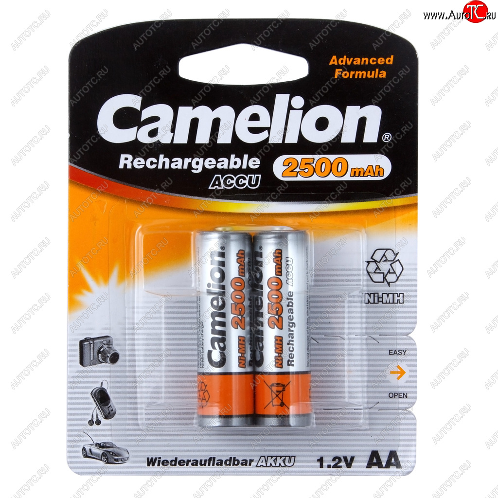 1 049 р. Батарейка AA HR6 1.2V аккумулятор Ni-MH 2500mAh блистер (2шт.) CAMELION CAMELION c-250aakcбл  с доставкой в г. Майкоп